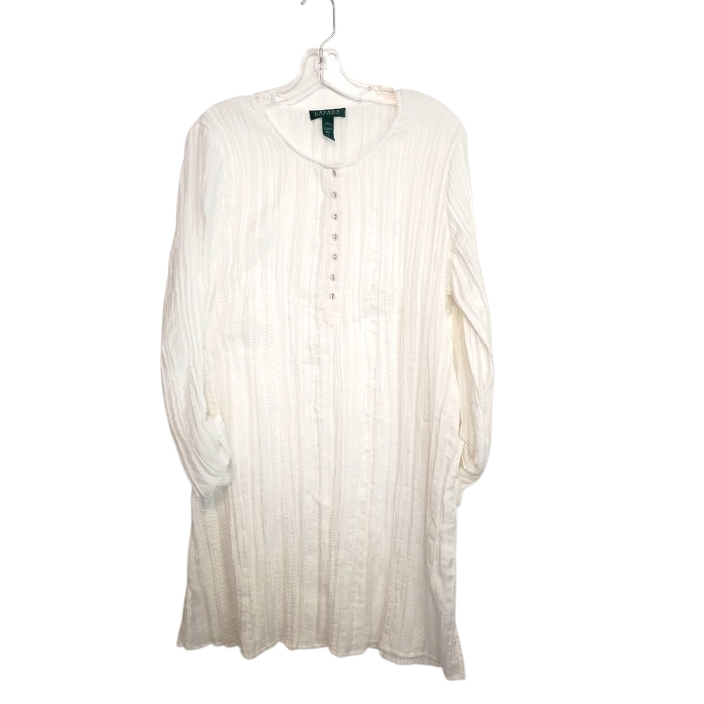 Lauren Ralph Lauren - White Adjustable Sleeve Swimwear Coverup Size L